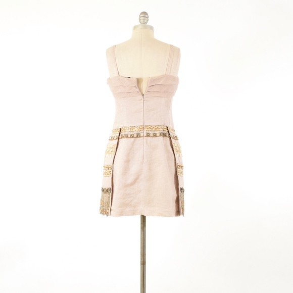 Nanette Lepore Beaded Linen Sheath Dress - Picture 6 of 6